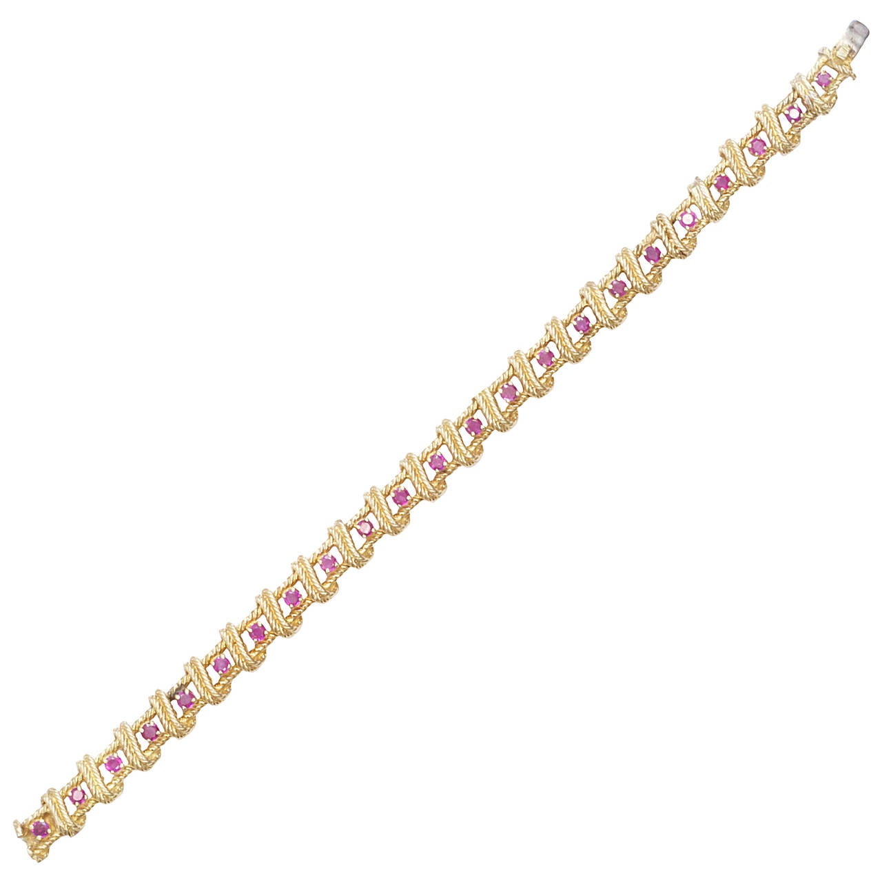 Tiffany & Co. Ruby Gold Line Bracelet