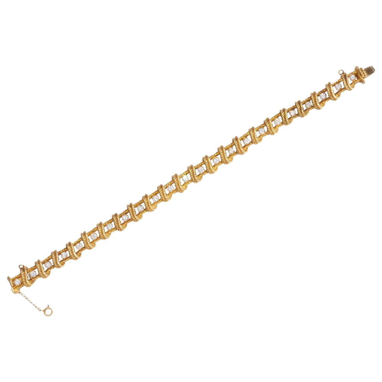 Tiffany & Co. Diamond Gold Line Bracelet