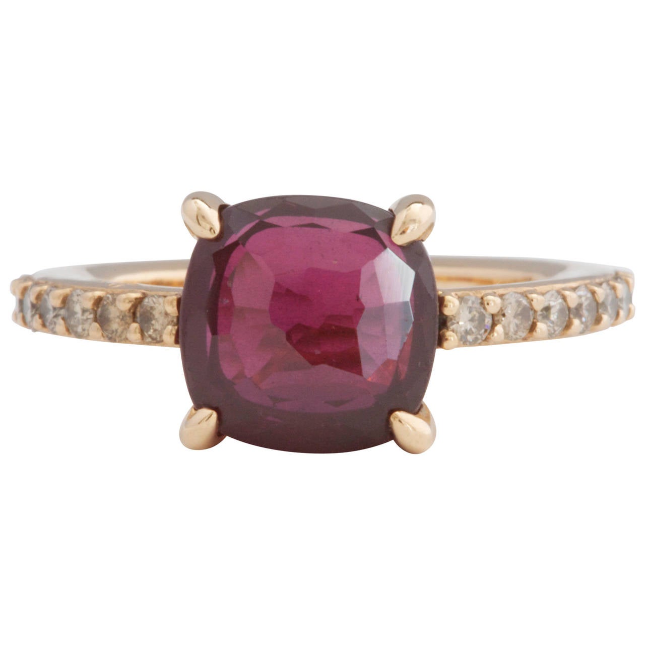 Pomellato Baby Rhodolite Garnet Diamond Gold Ring