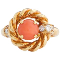 Chaumet Coral Diamond Gold Ring