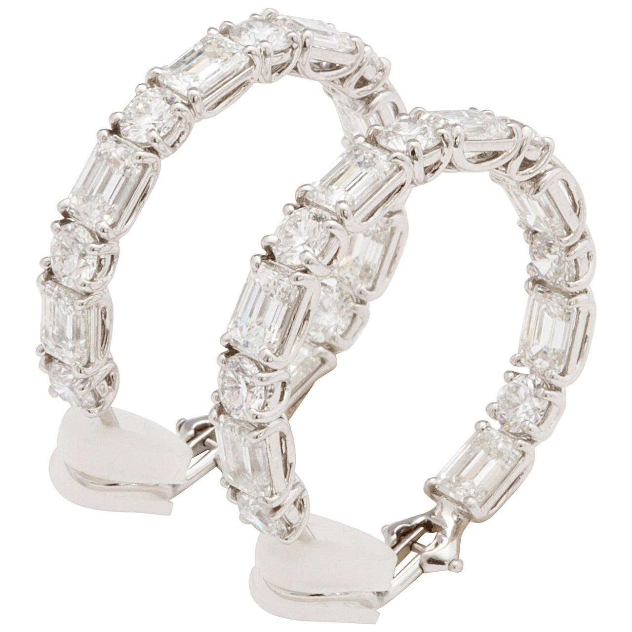 Tiffany & Co. Diamond Platinum Hoop Earrings
