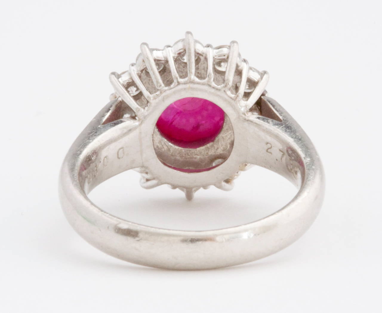 Women's or Men's Ruby Diamond Platinum Engagement Ring