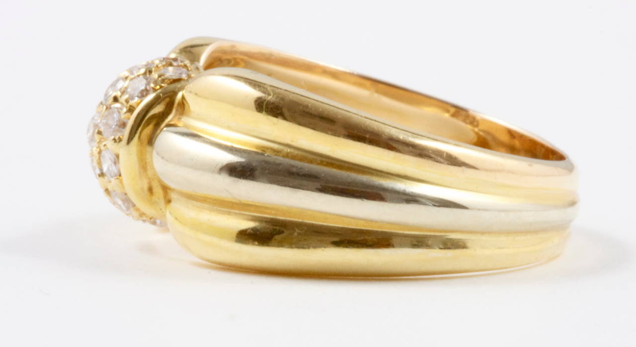 Cartier Diamond Gold Bow Motif Ring