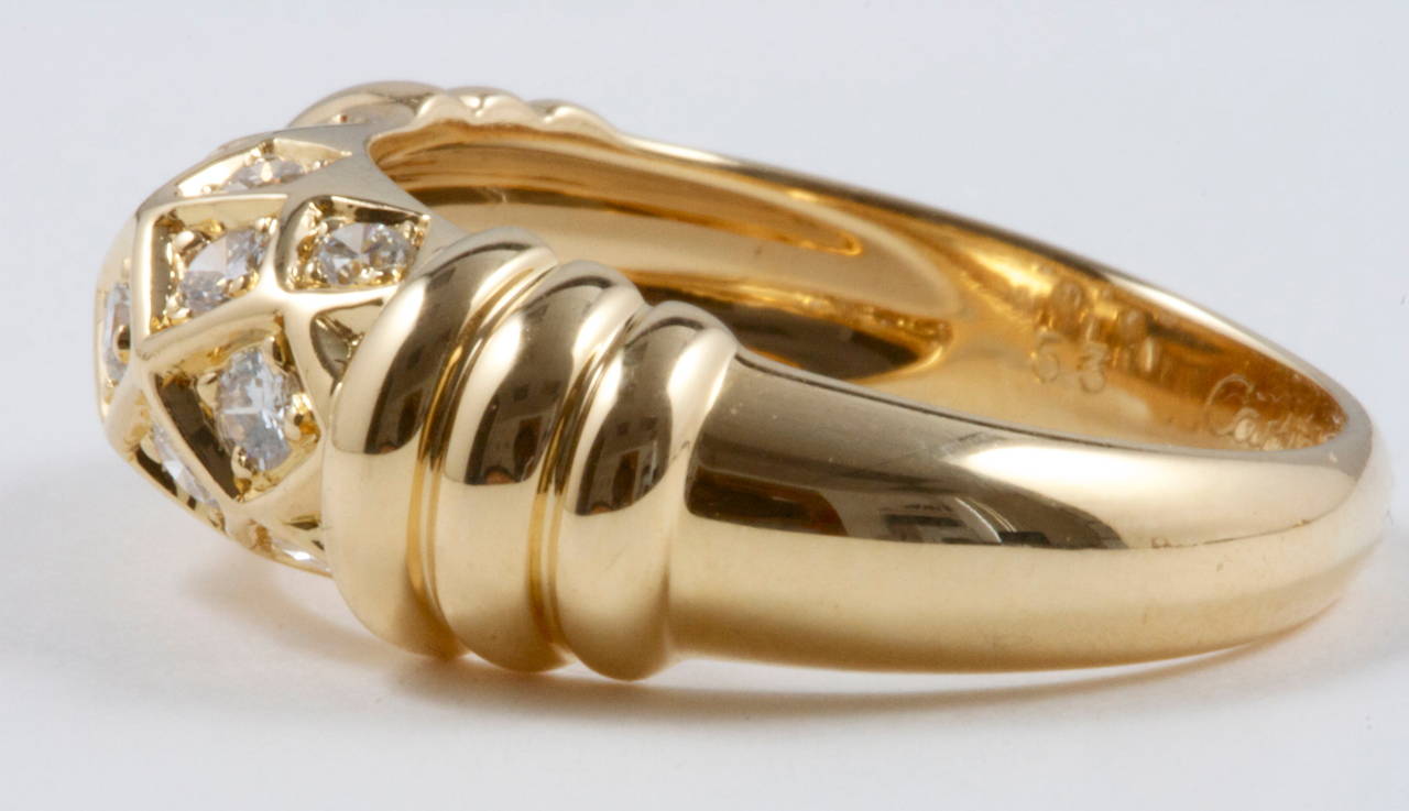 Modern Cartier Diamond Gold Ring