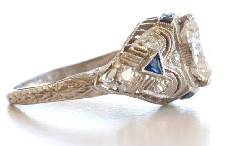 Art Deco Diamond Platinum Engagement Ring