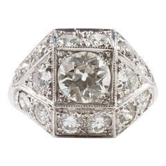 Art Deco Diamond Platinum Engagement Ring