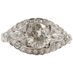 Art Deco Diamond Platinum Engagement Ring