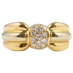 Cartier Diamond Gold Bow Motif Ring