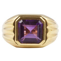 French Purple Amethyst Gold Ring