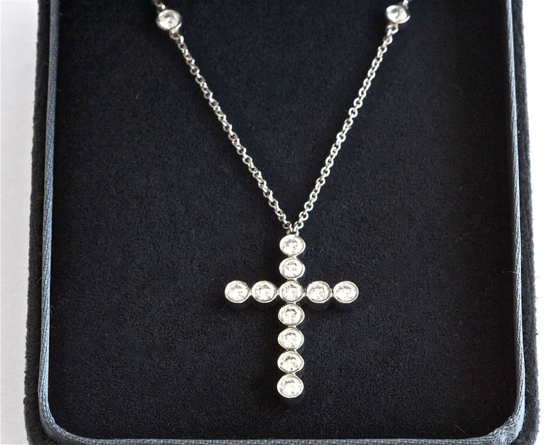 tiffany diamond cross necklace