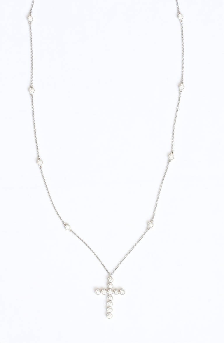 Women's Tiffany Diamond Platinum Cross Necklace