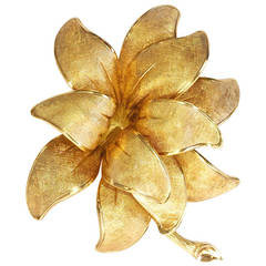 Tiffany Gold Flower Brooch
