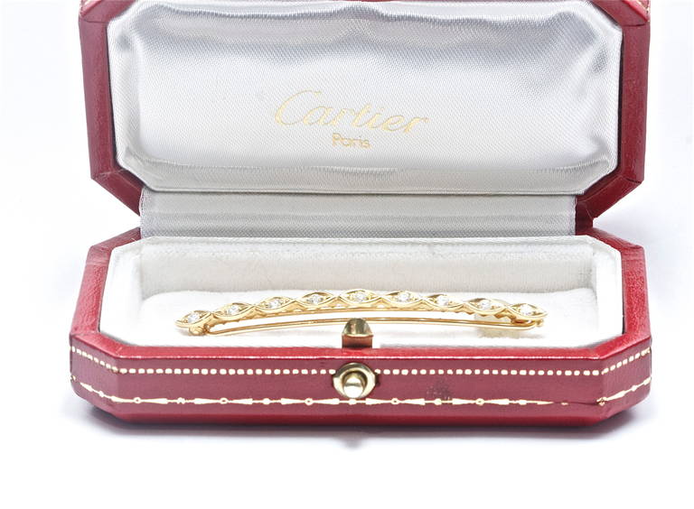 Women's Cartier Paris Diamond Gold Barrette