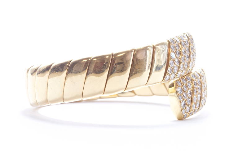 Cartier Paris Diamond Gold Cuff Bracelet
