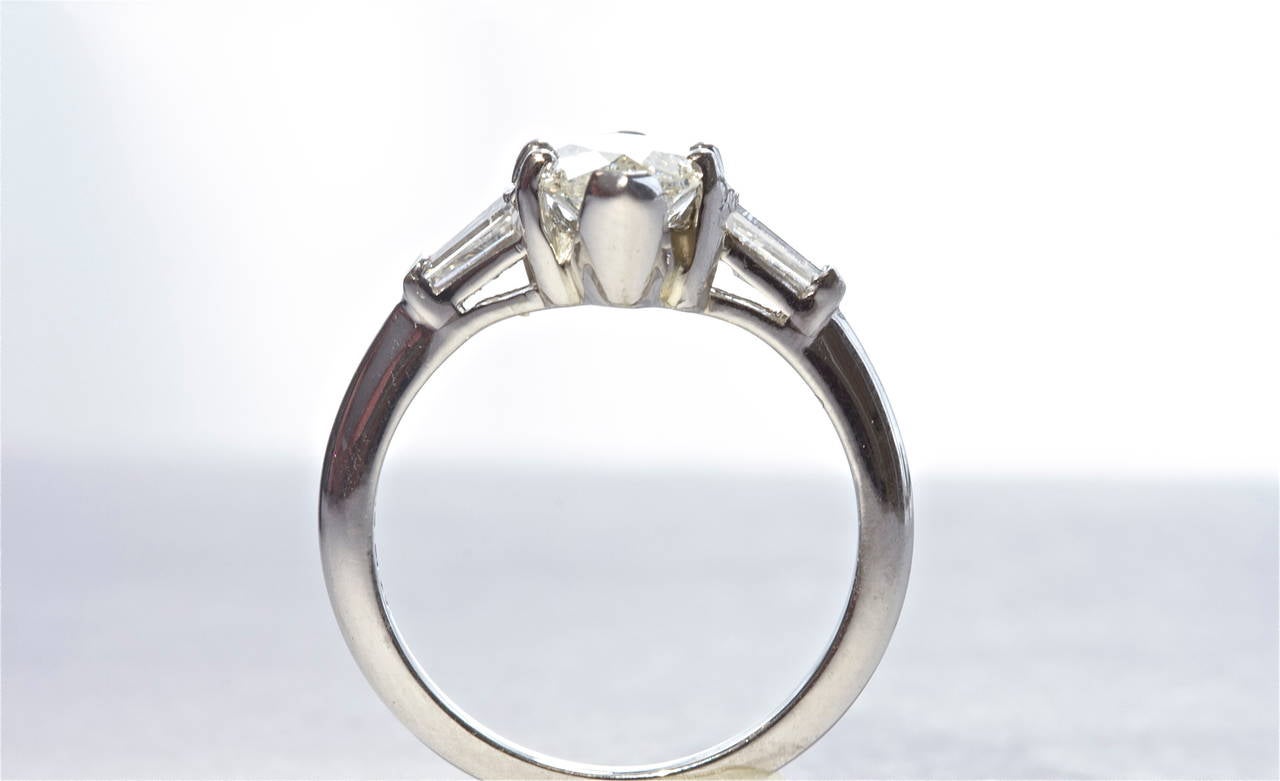 Women's 1.62 Carat Marquise Diamond Platinum Ring