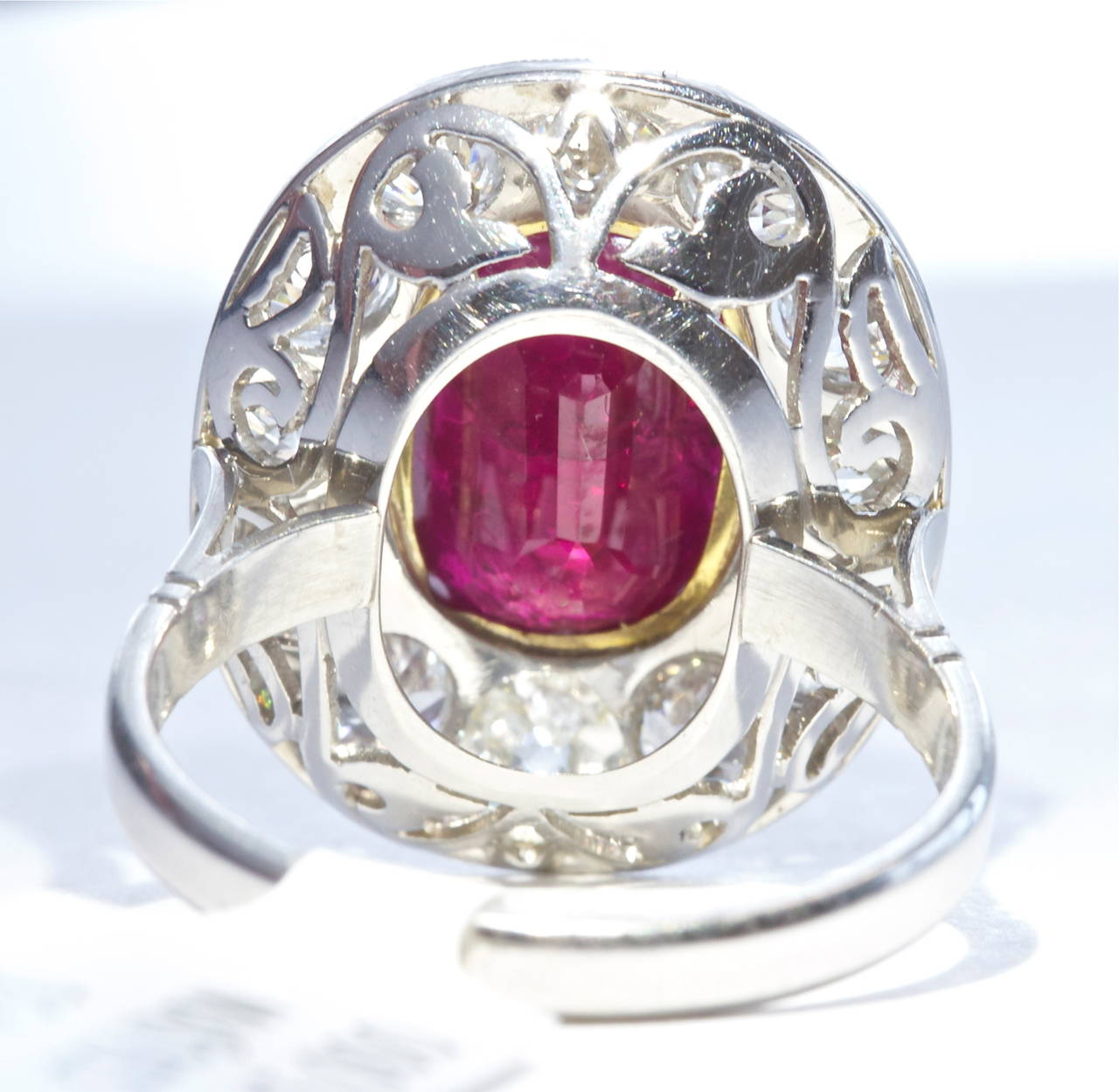 Women's Burma Ruby Diamond Platinum Ring