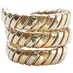 Bvlgari Tri Color Gold Snake Ring