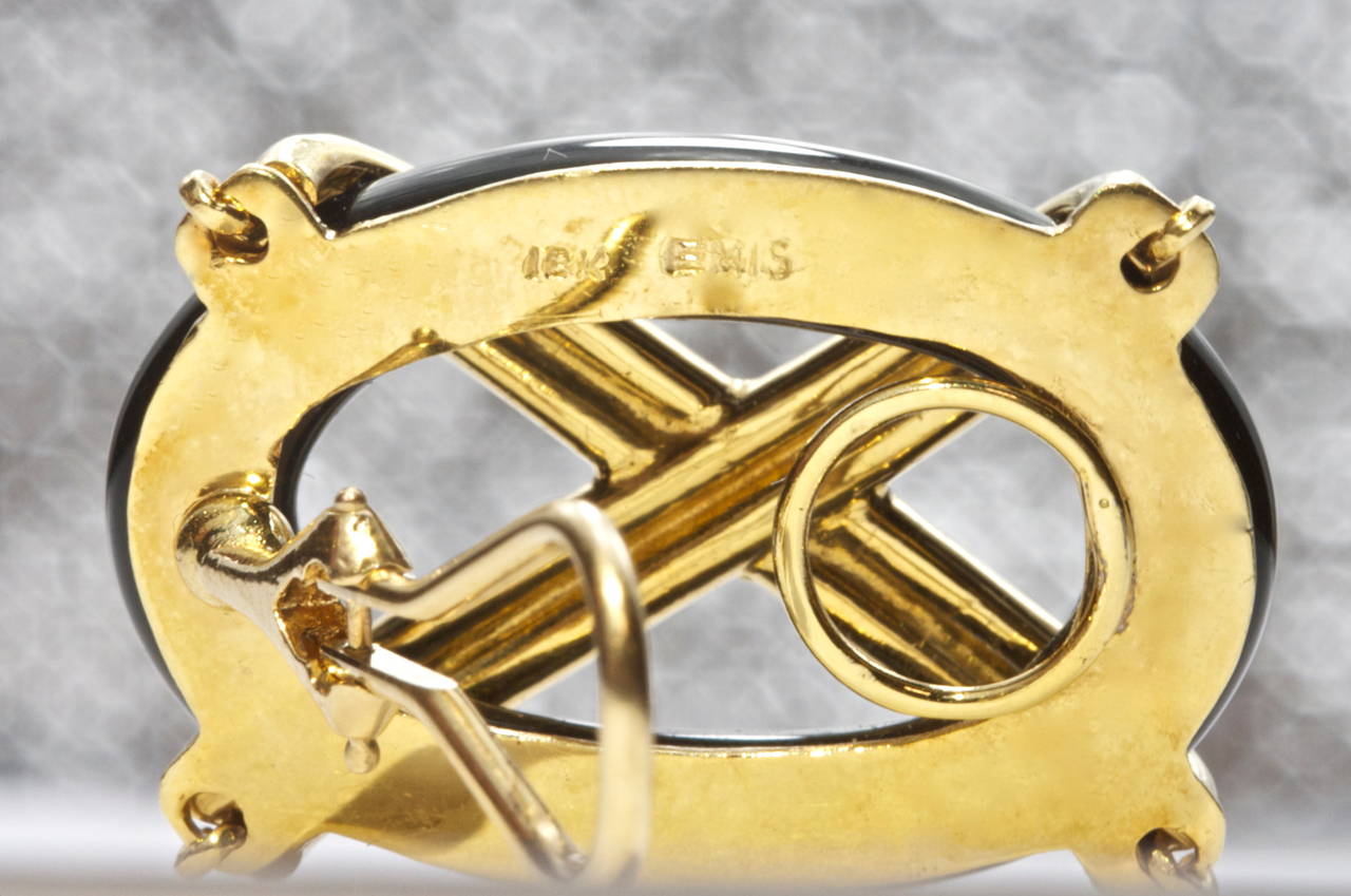 Women's Emis X Onyx Gold Earrings