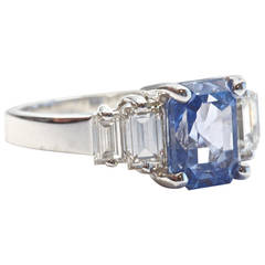 Sapphire Diamond Gold Engagement Ring