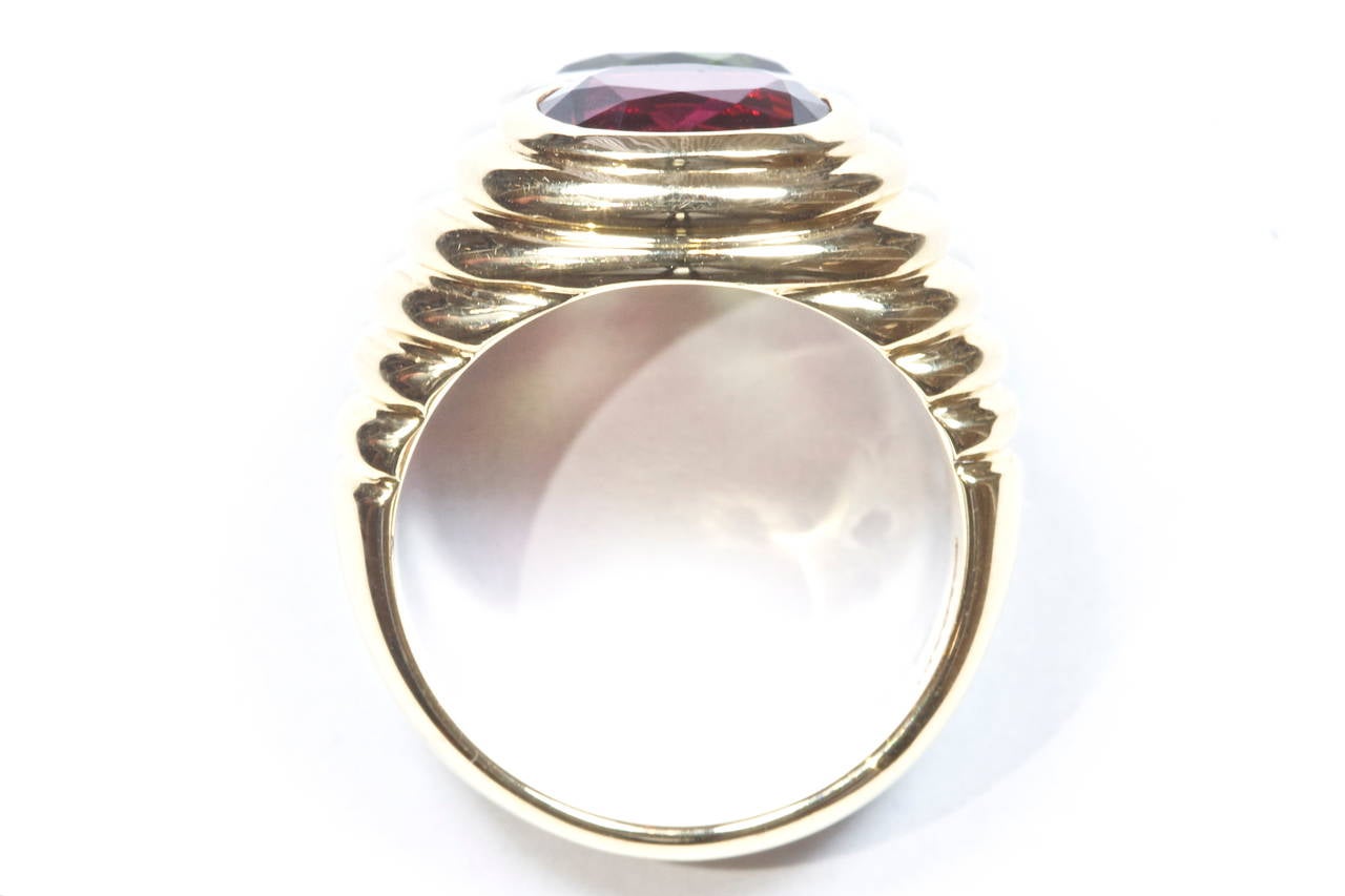 Women's Bvlgari Tourmaline Gold Steel Ring
