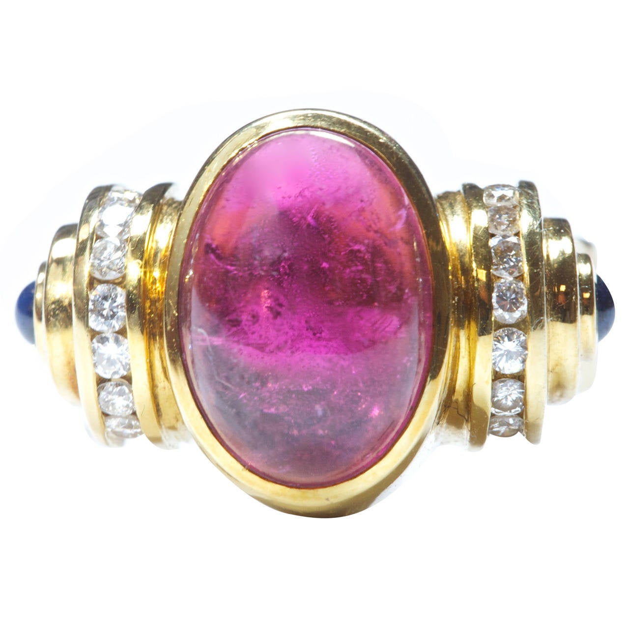 Lagos Tourmaline Sapphire Diamond Gold Ring