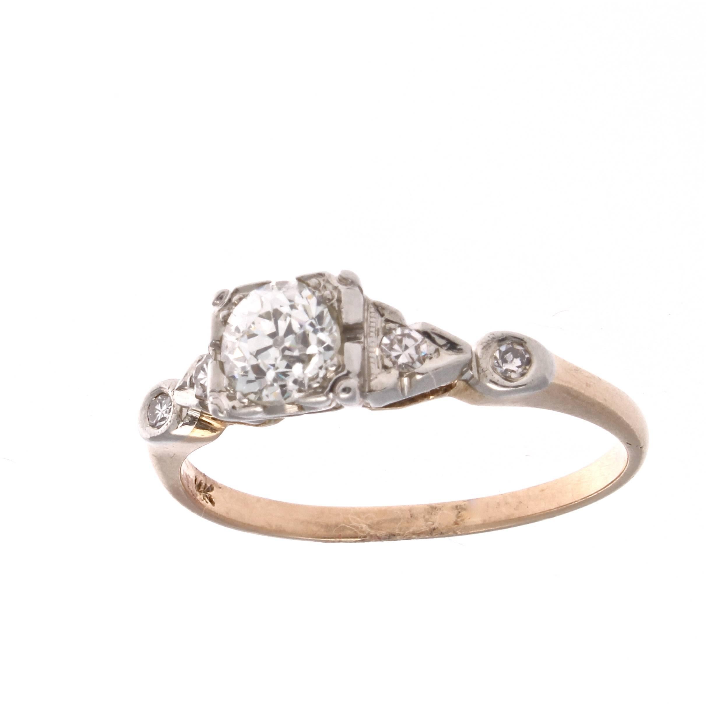 Victorian Diamond Gold Engagement Ring In Excellent Condition In Beverly Hills, CA