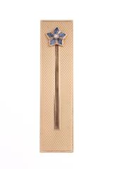 Van Cleef & Arpels Sapphire Diamond Gold Lipstick Case