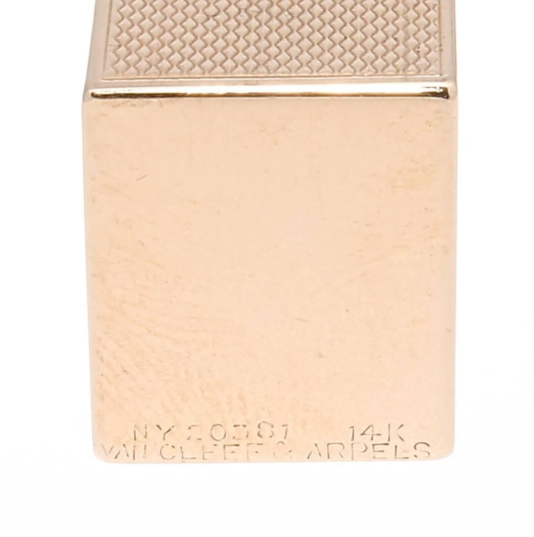 Women's Van Cleef & Arpels Sapphire Diamond Gold Lipstick Case