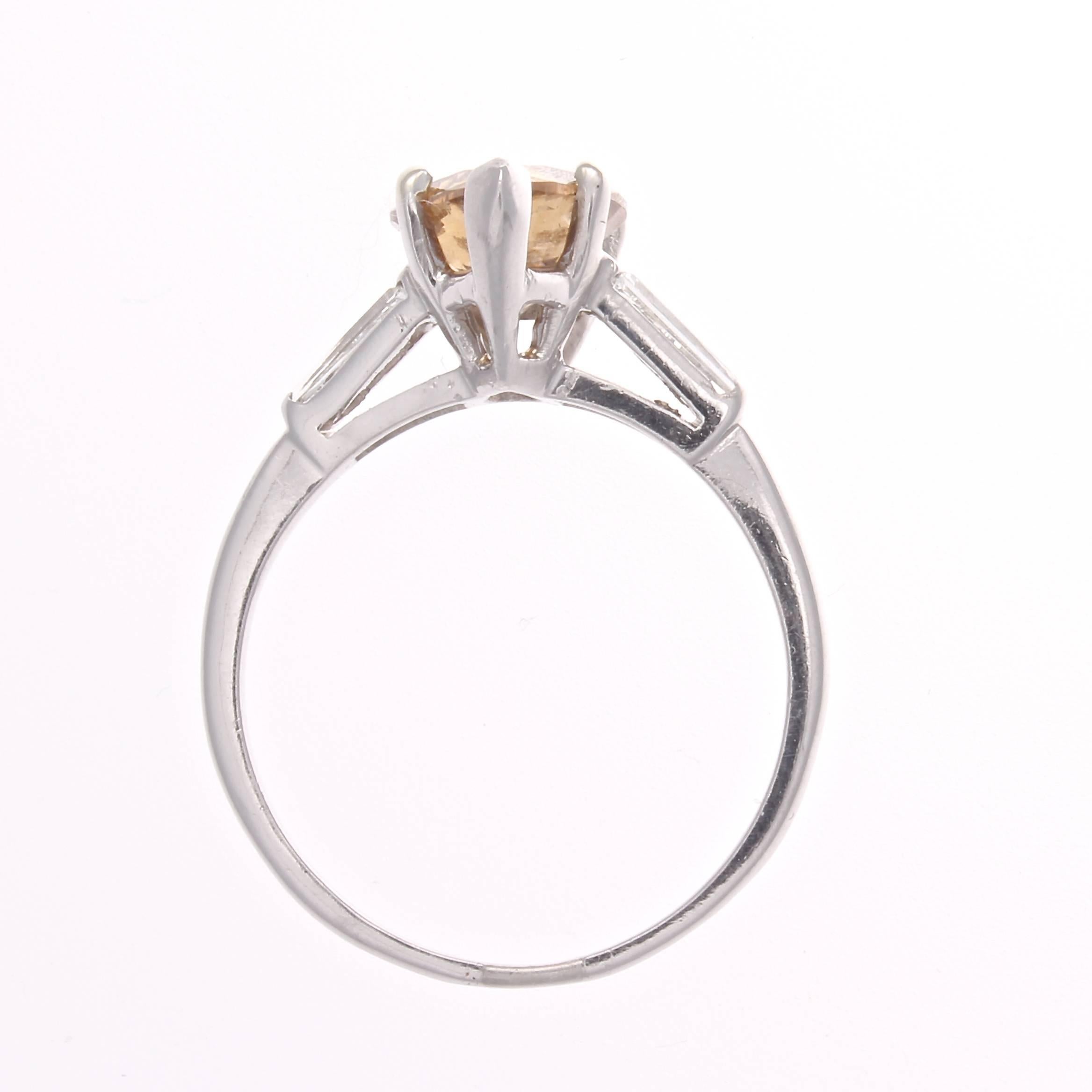 champagne pear diamond ring