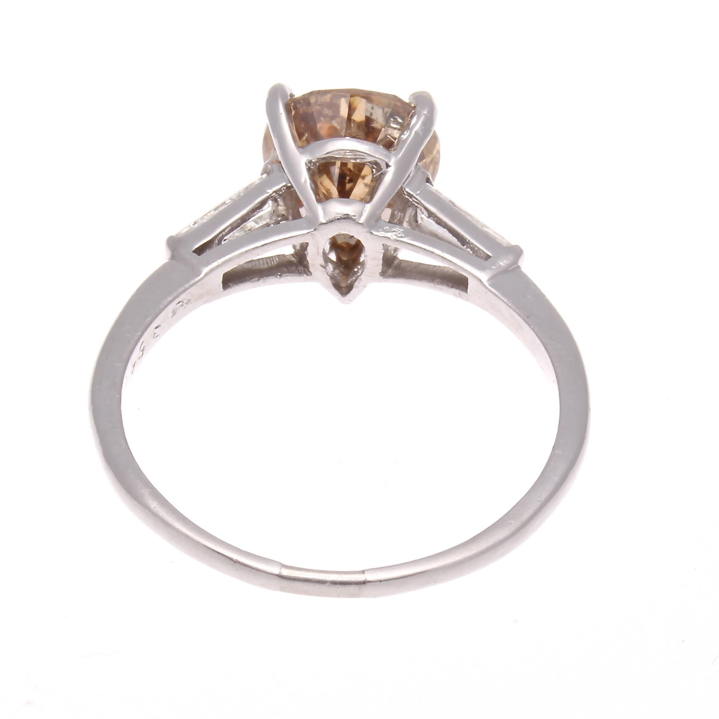 pear shaped champagne diamond ring