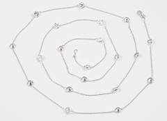 4.10 Carat Old European Cut Diamond Gold Opera Necklace