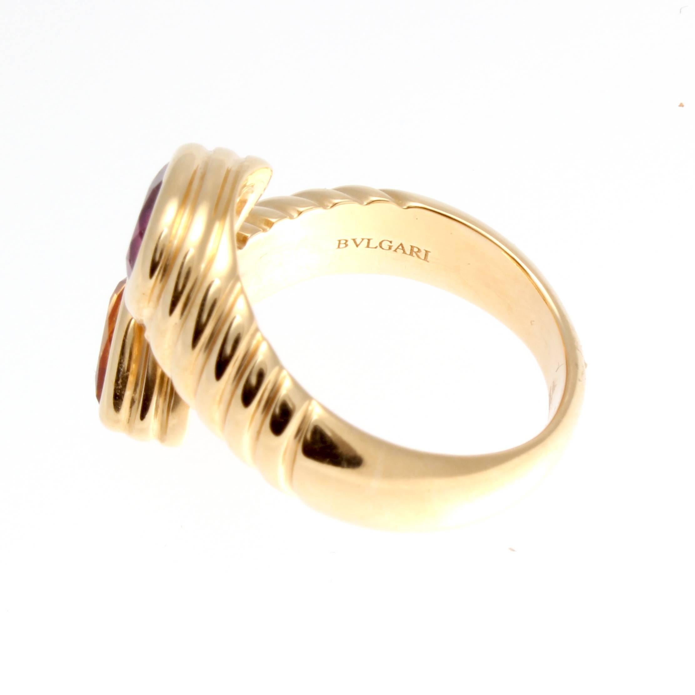 Bulgari Two Stone Snake Ring In Excellent Condition In Beverly Hills, CA