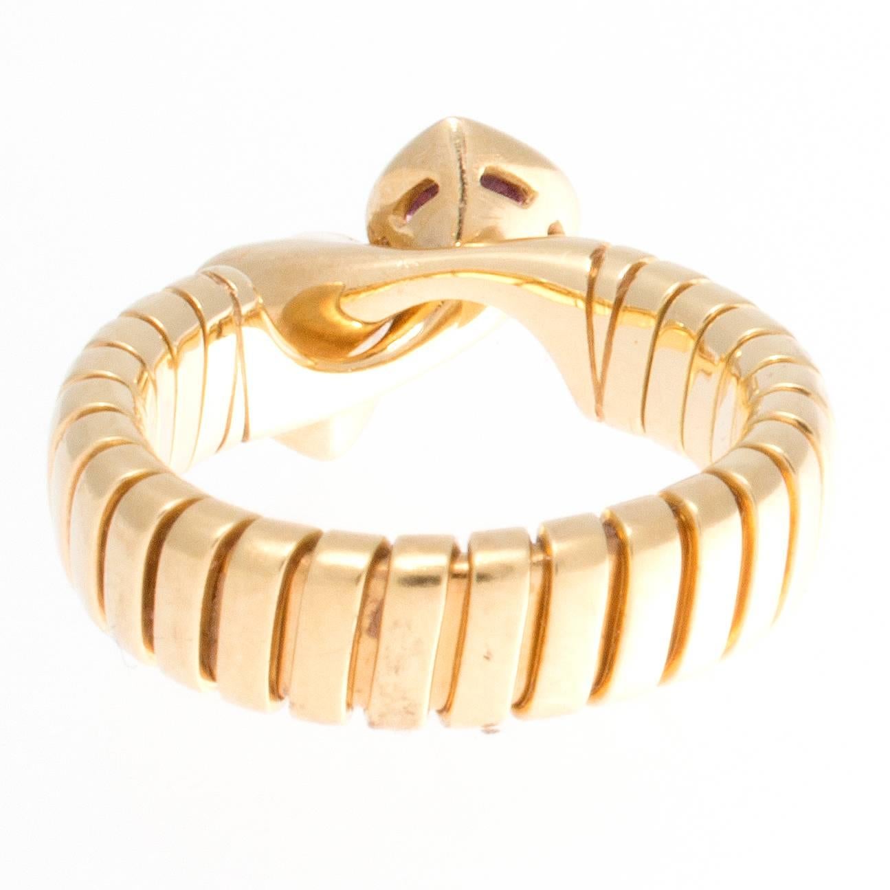 Women's Bulgari Double Heart Gold Ring