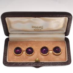 Bulgari Amethyst Gold Cufflinks