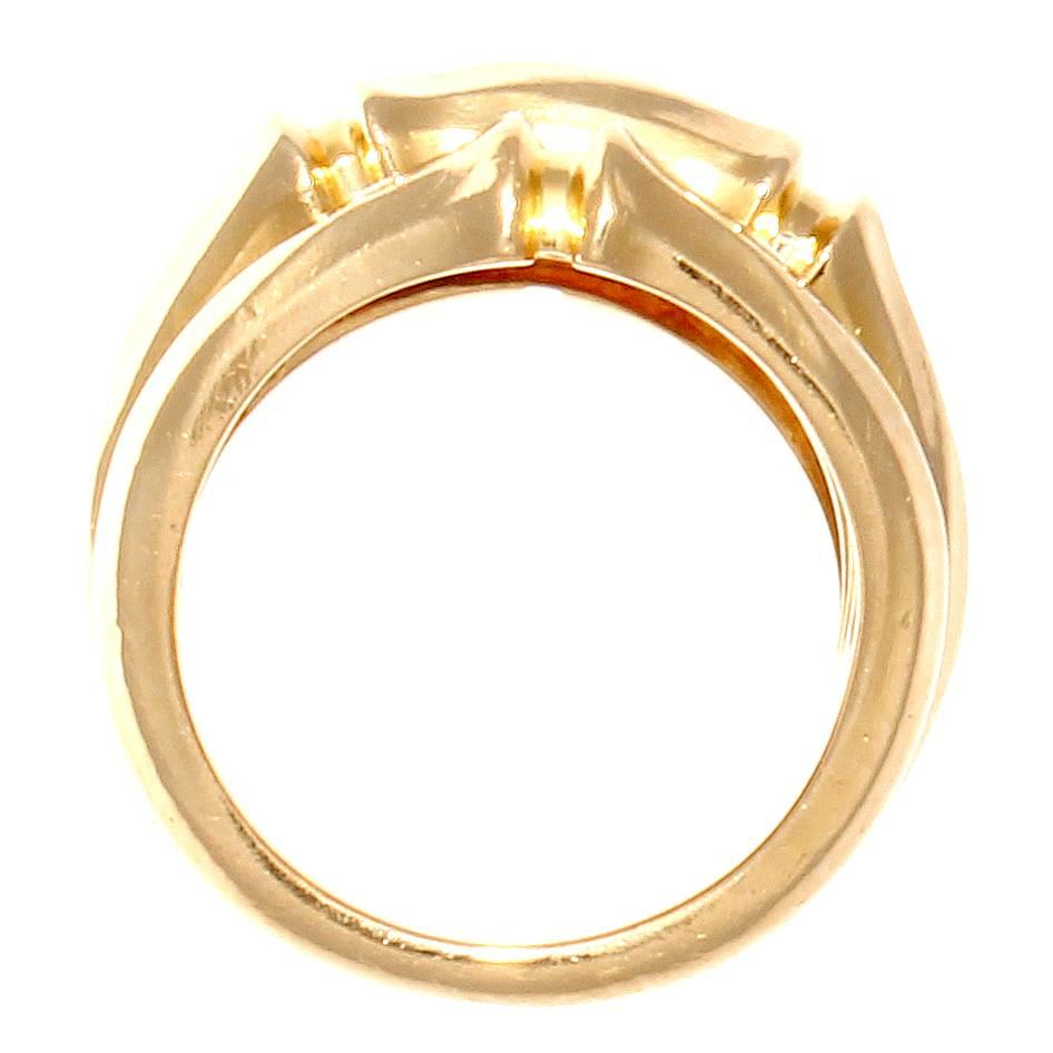 Modern Cartier Large Gold Bamboo Ring