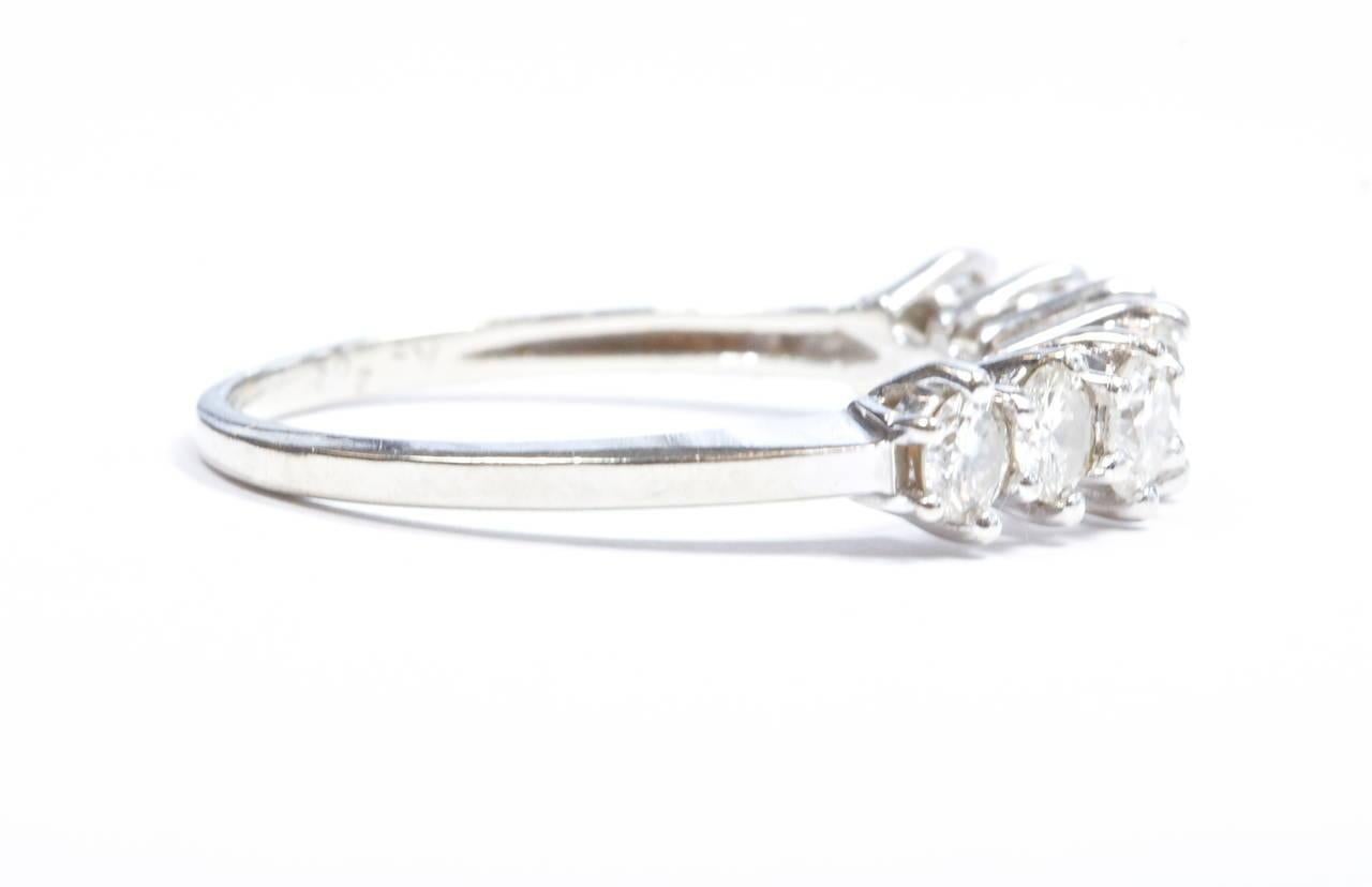 Modern Seven Diamond Gold Ring