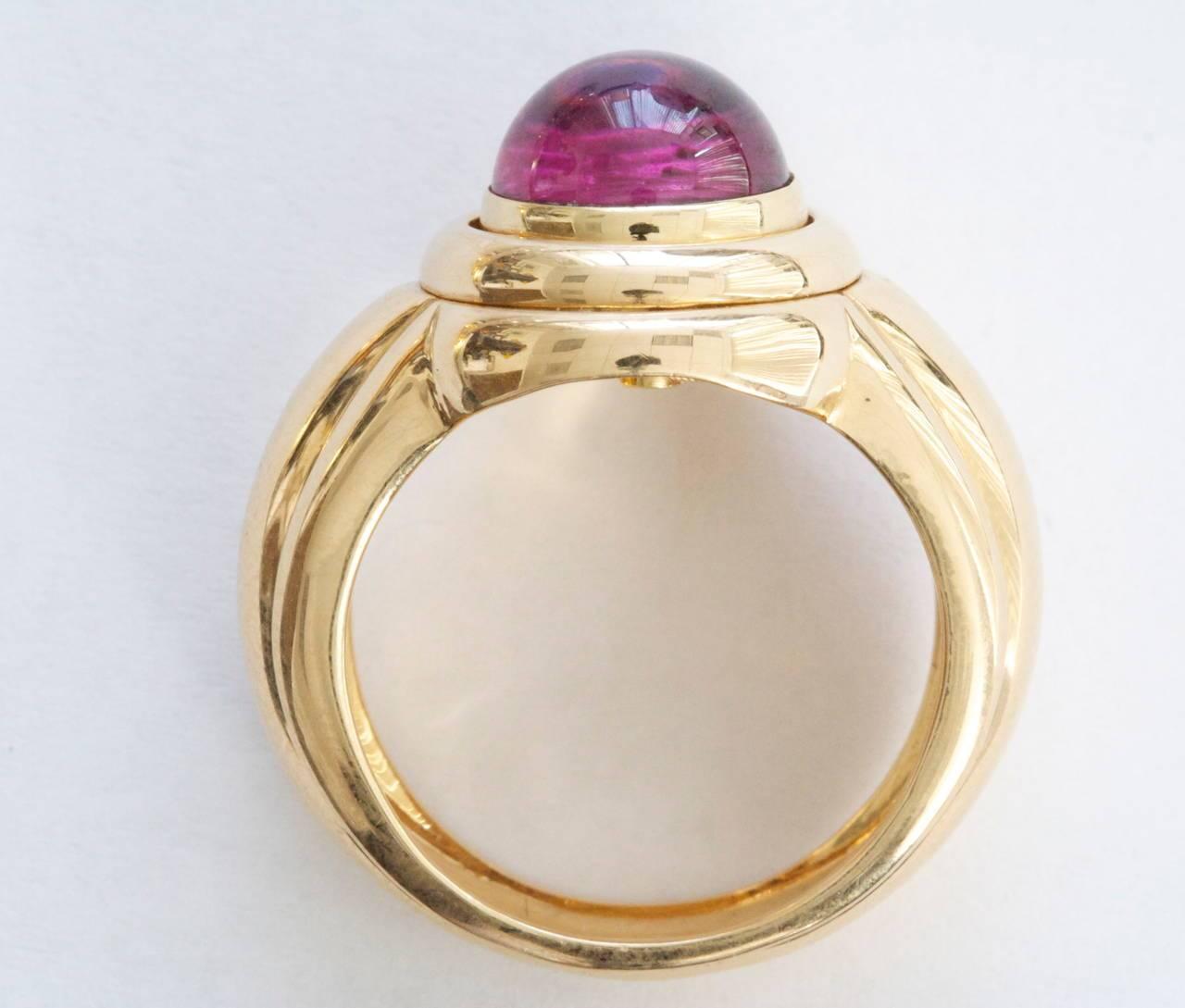 Modern Piaget Tourmaline Gold Interchangeable Ring