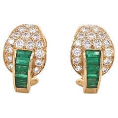 Oscar Heyman Brothers Emerald Diamond 18 Karat Gold Earrings