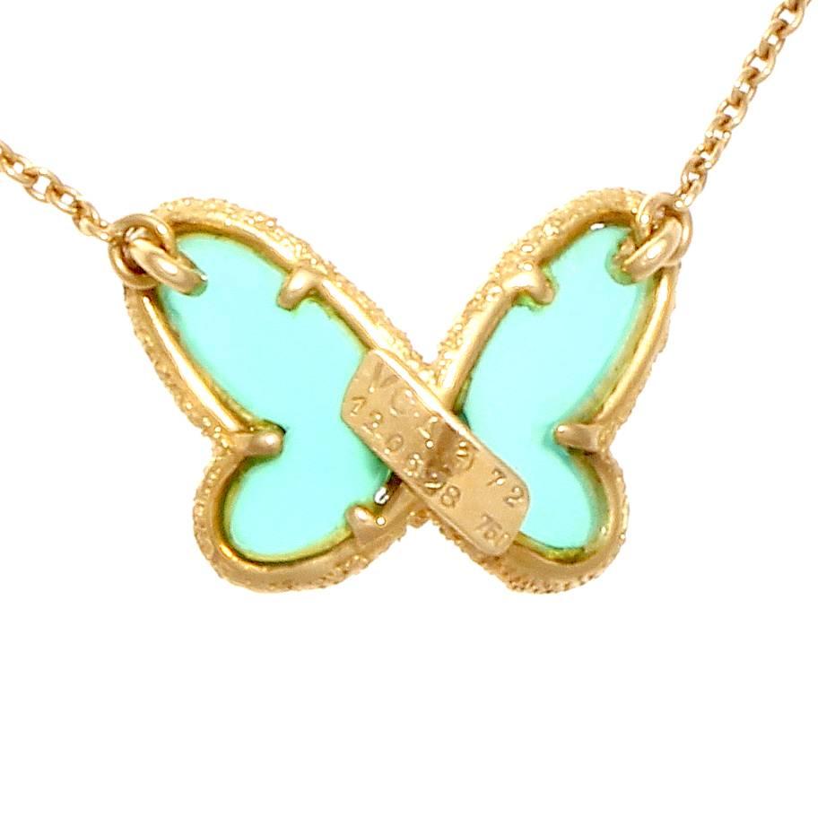Van Cleef & Arpels Butterfly Chalcedony Diamond Gold Necklace 1