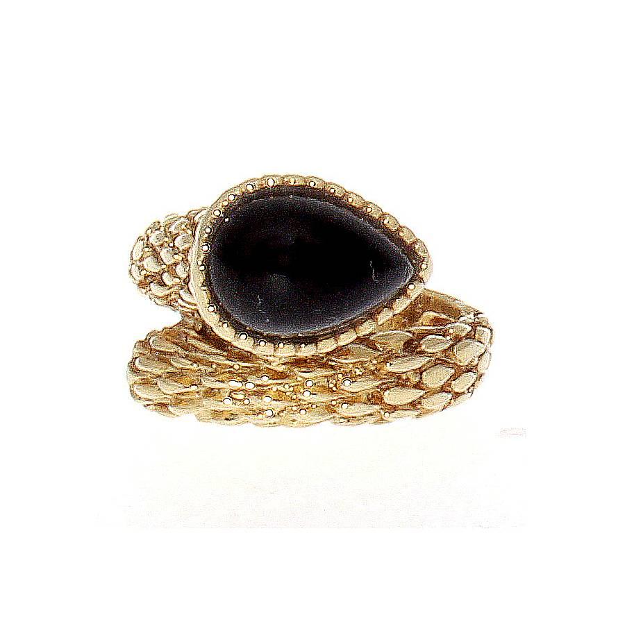 Women's Boucheron Paris Onyx Gold Snake Ring