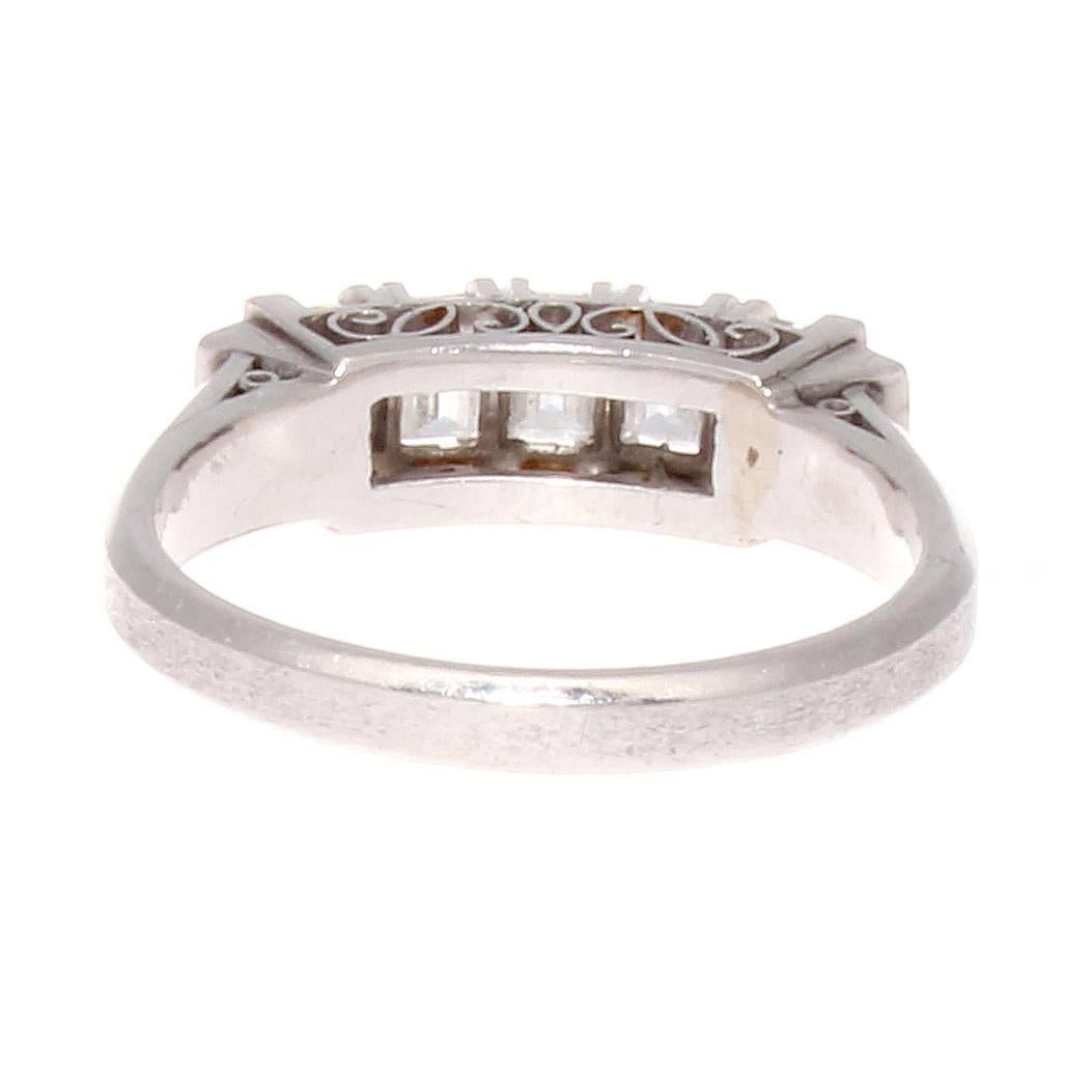 Women's Emerald Cut Diamond Gold Band Ring