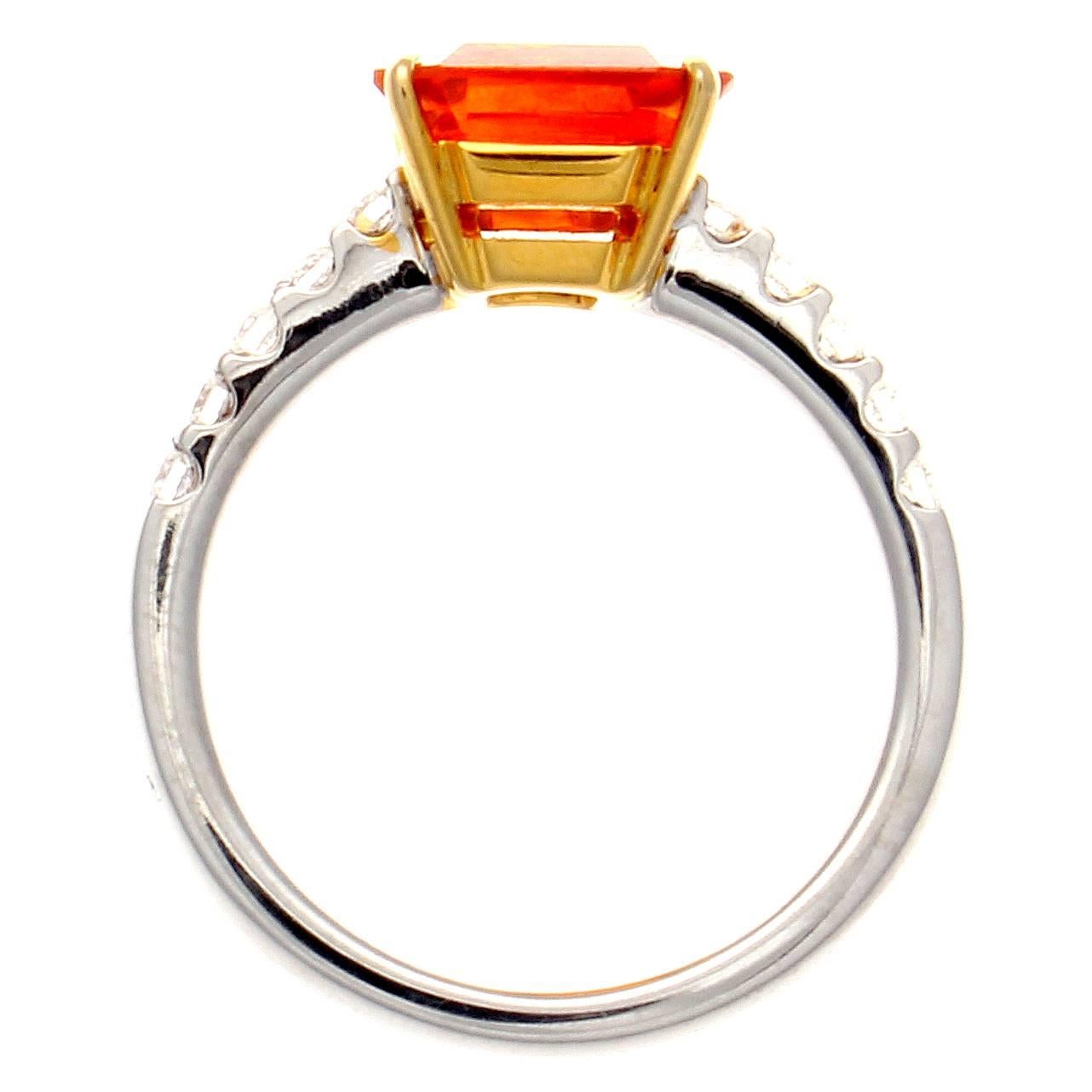 natural orange sapphire ring