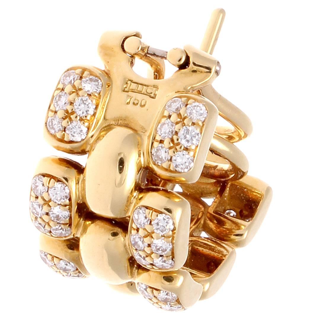 Modern Chopard Diamond Gold Earrings