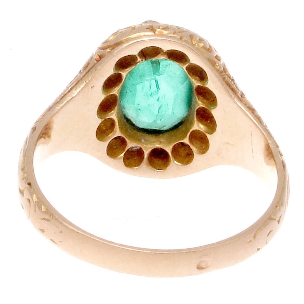 Women's Belle Epoque Emerald Diamond Gold Ring