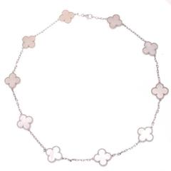 Van Cleef & Arpels Mother Of Pearl 10 Motif Vintage Alhambra Necklace