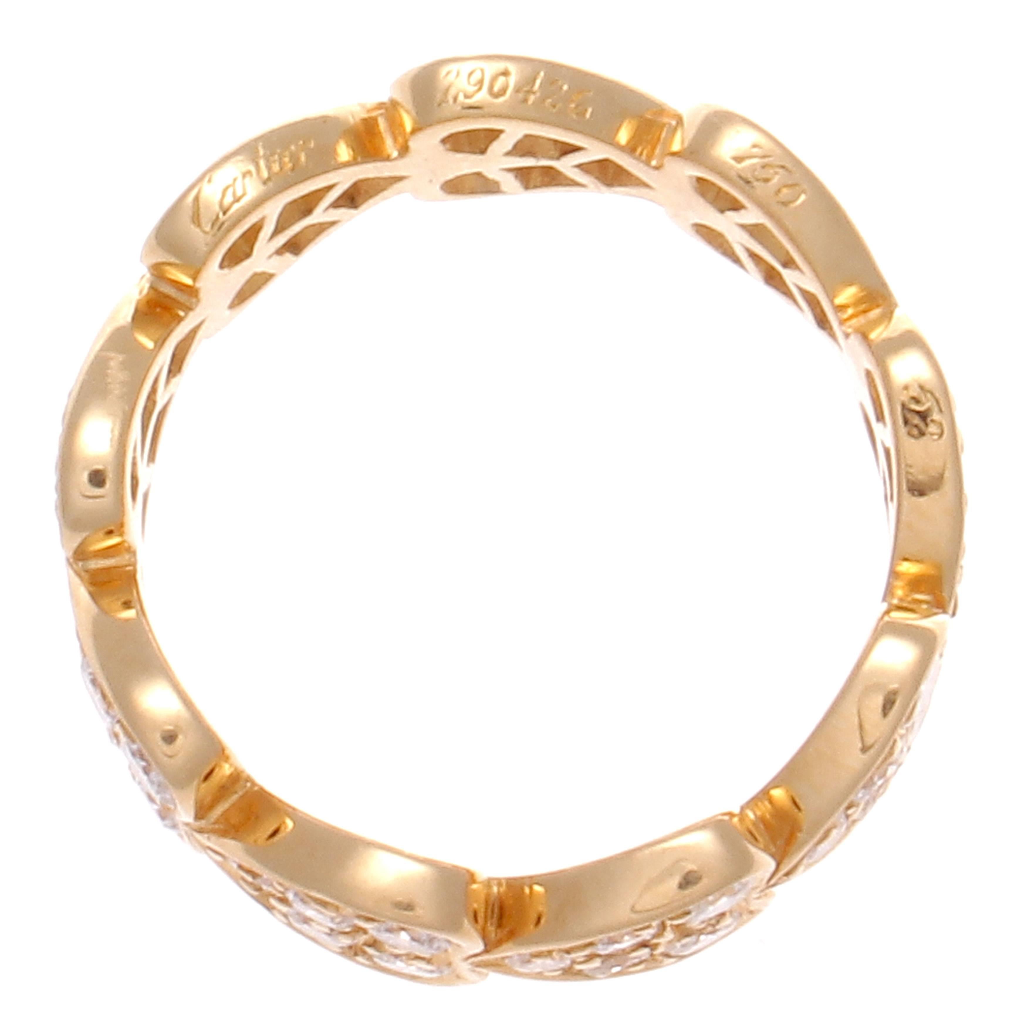 Modern Cartier Hearts Of Diamonds Gold Ring