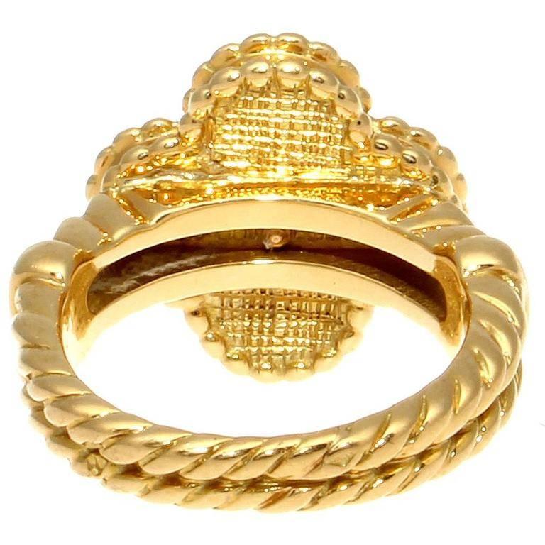 Women's Van Cleef & Arpels Alhambra Onyx Diamond Gold Ring