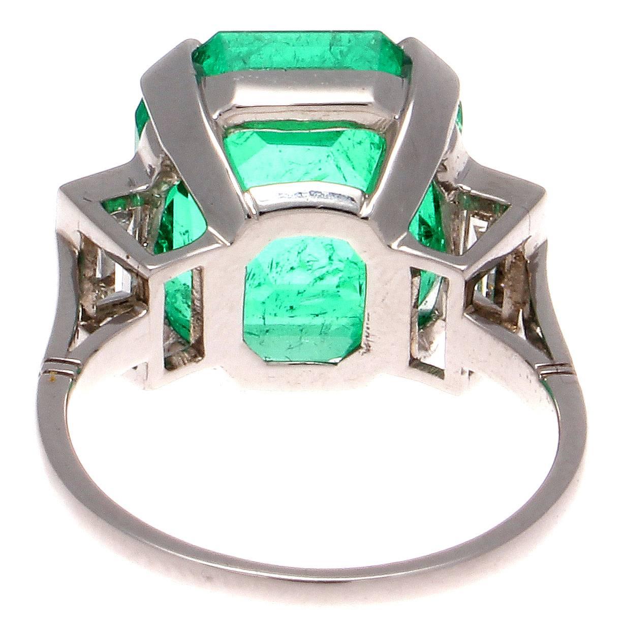 Important 10.03  Carat Colombian Emerald Diamond Platinum Ring 3