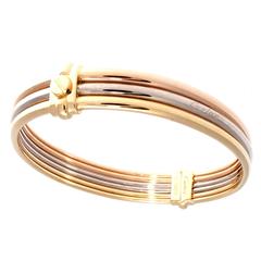 Cartier Exclusive Tricolor Gold Screw Bangle Bracelet