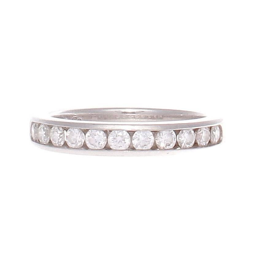 Modern Tiffany & Co. Diamond Platinum Wedding Band Ring